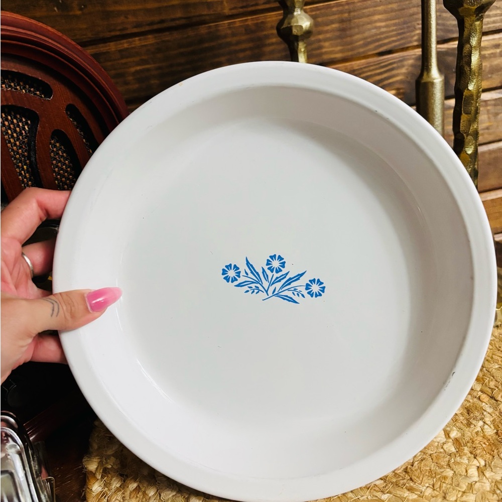 Corningware Blue Floral Design Ceramic Plate